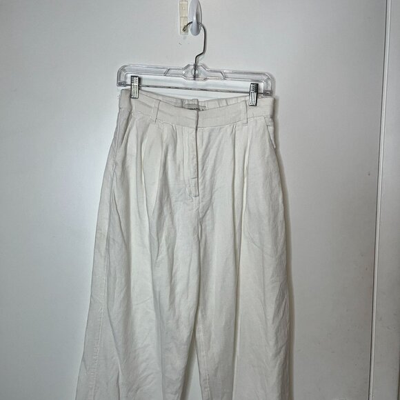 Abercrombie & Fitch Womens White Linen Pants Size S - Picture 3 of 10